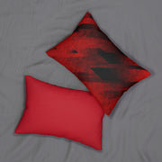 Dark Red Abstract Spun Polyester Lumbar Pillow