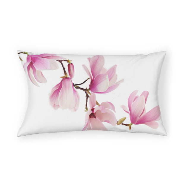 Beautiful Pink Spring Magnolia Flower Pillow Sham