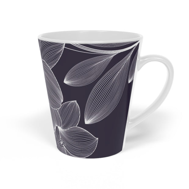 Abstract hand drawn floral Latte Mug, 12oz